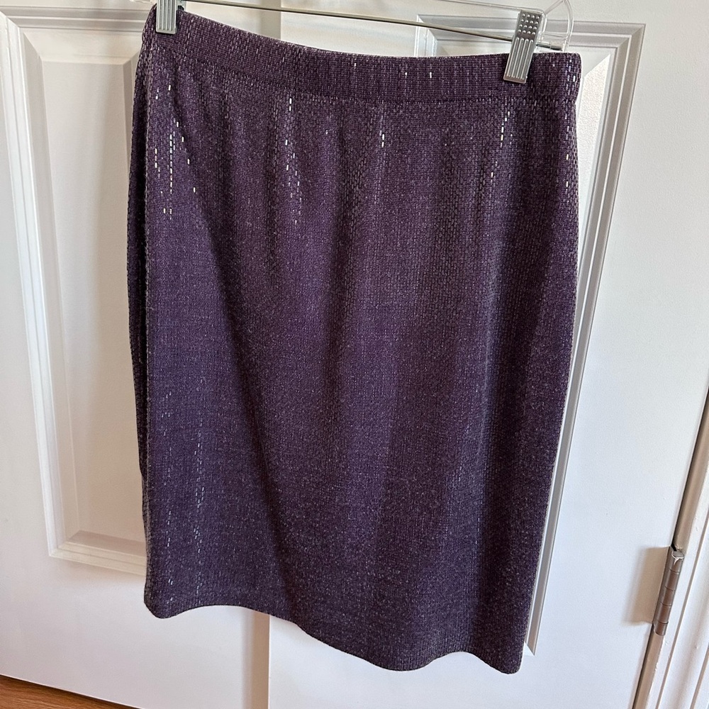 St. John Deep Purple Pencil Skirt with very fine sequins